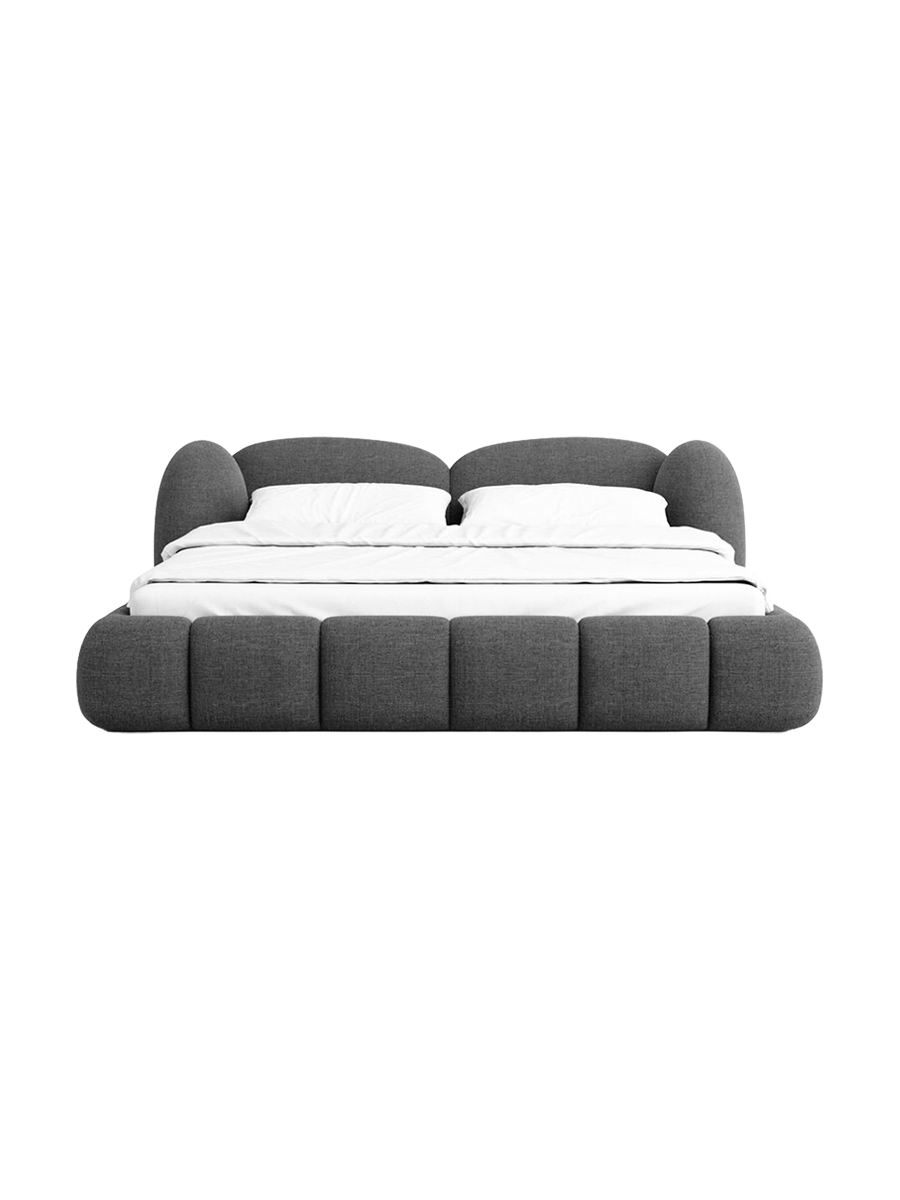 
Design Polsterbett „Amara“ mit Ablagefach, Webstoff Anthrazit - 140 x 200 cm
