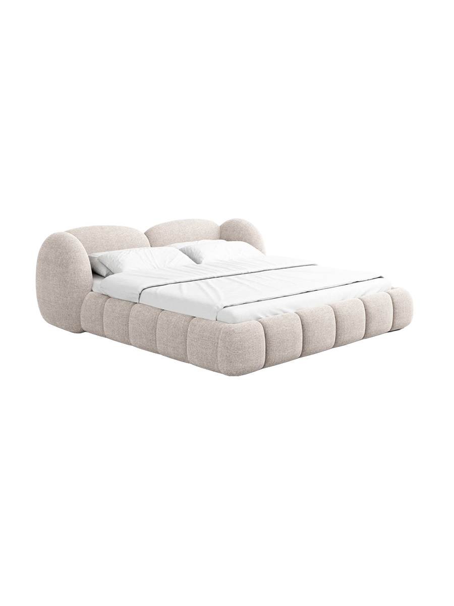 
Design Polsterbett „Amara“ mit Ablagefach, Webstoff Beige - 140 x 200 cm