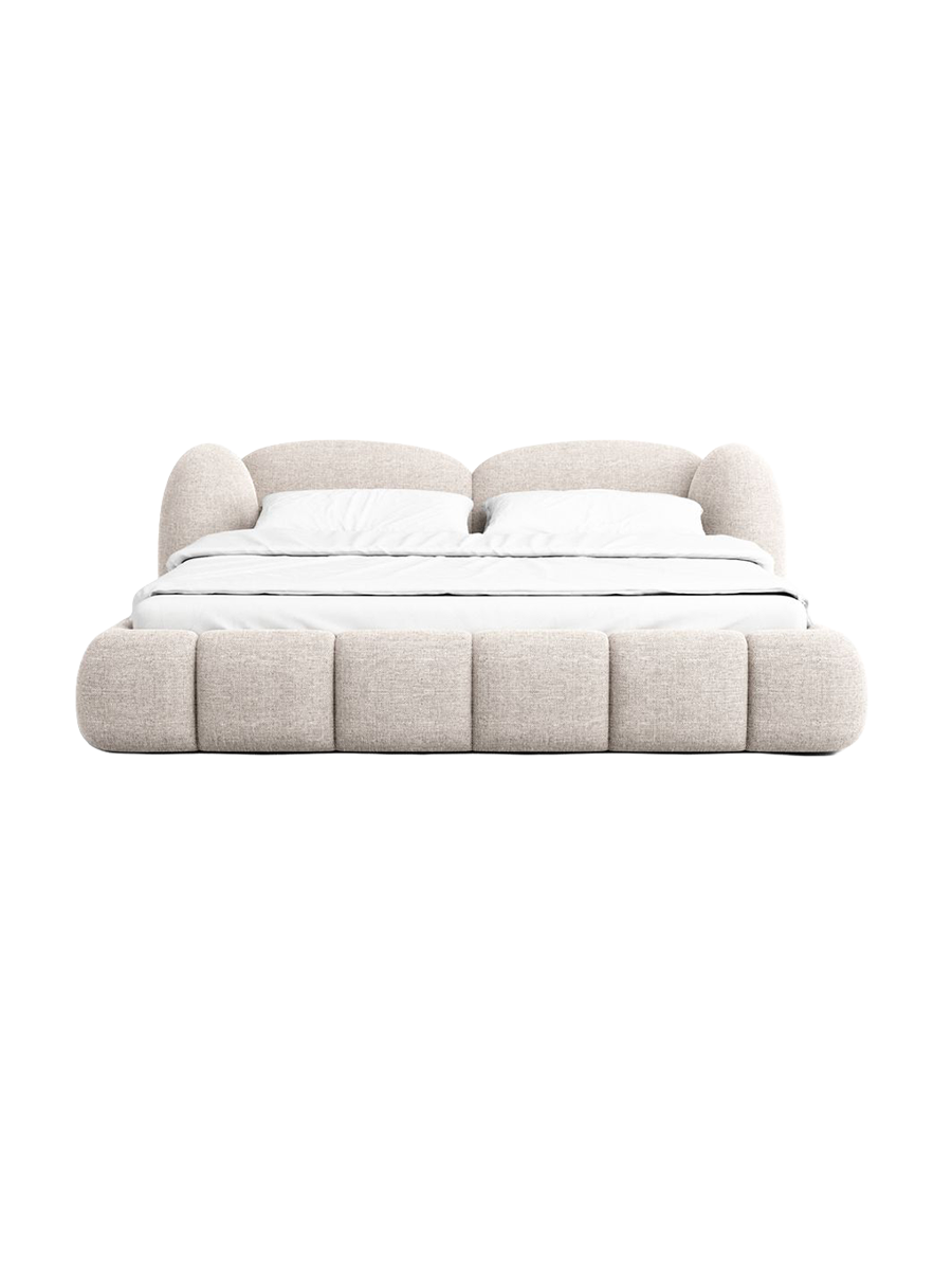 
Design Polsterbett „Amara“ mit Ablagefach, Webstoff Beige - 140 x 200 cm