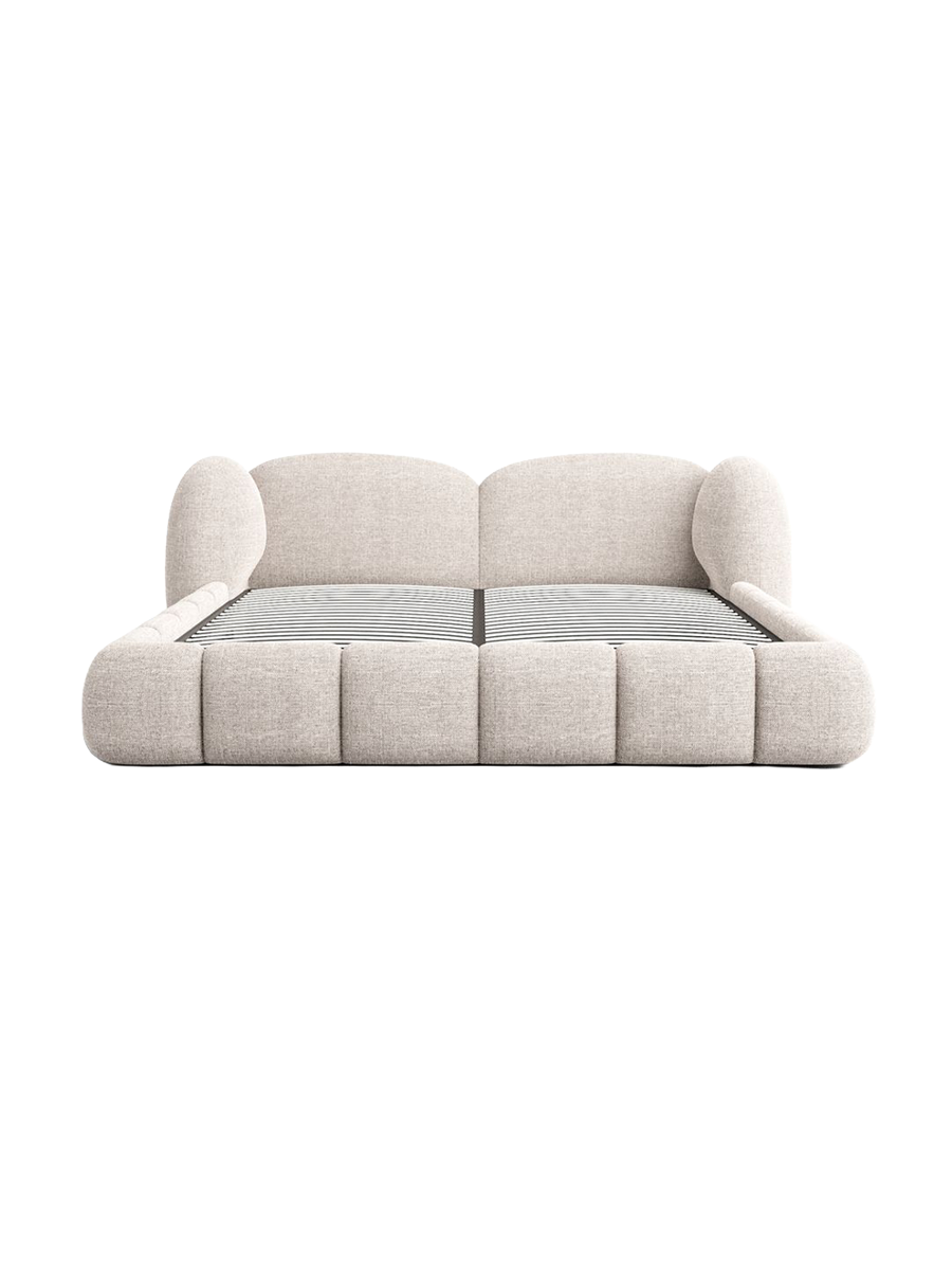 
Design Polsterbett „Amara“ mit Ablagefach, Webstoff Beige - 140 x 200 cm