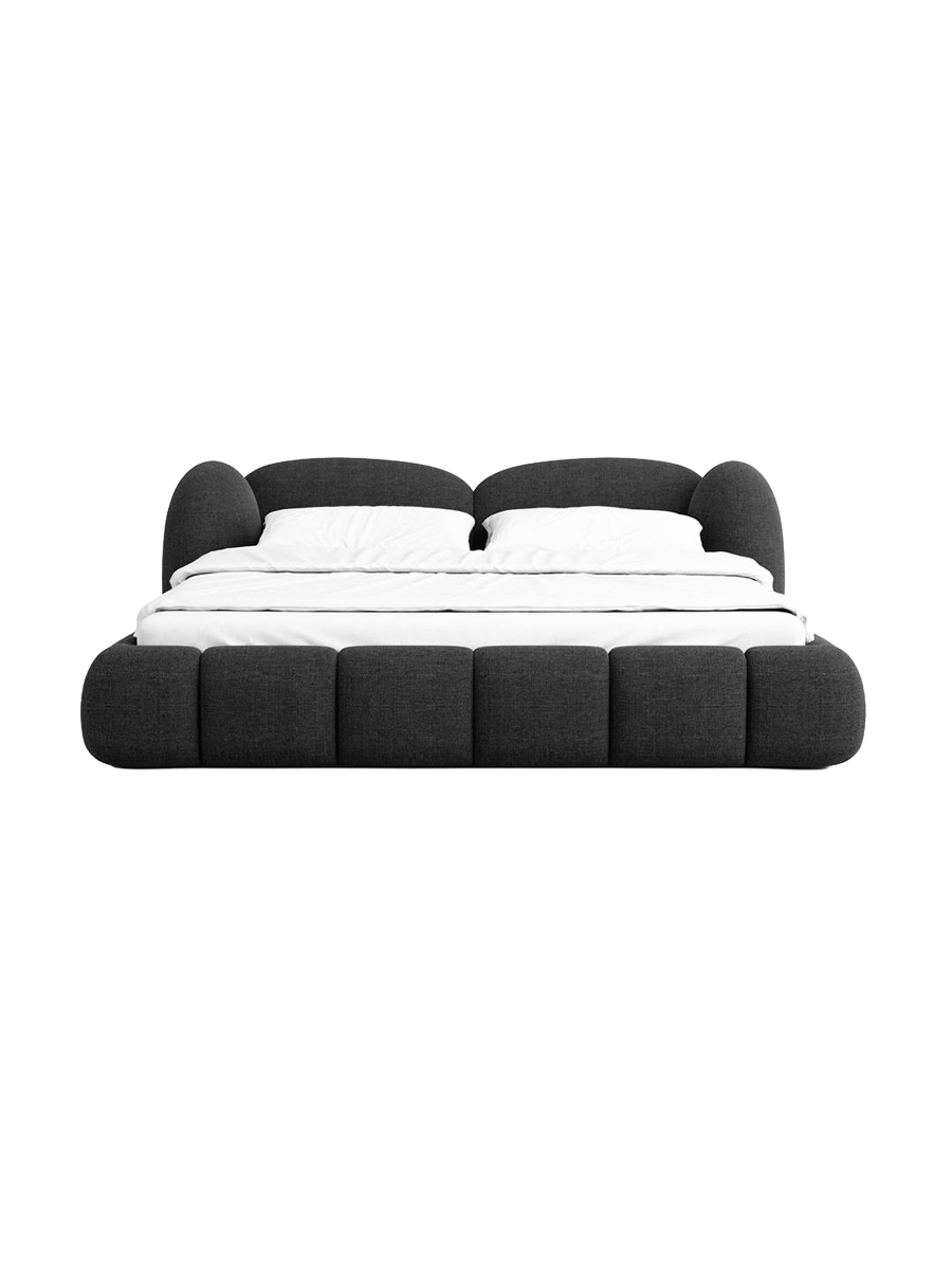 
Design Polsterbett „Amara“ mit Ablagefach, Webstoff Schwarz - 140 x 200 cm