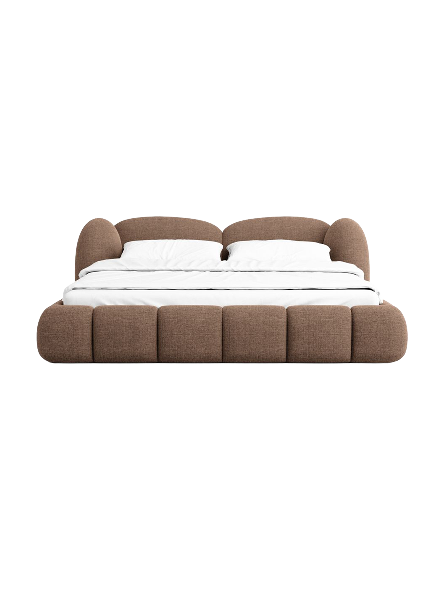 
Design Polsterbett „Amara“ mit Ablagefach, Webstoff Braun - 140 x 200 cm