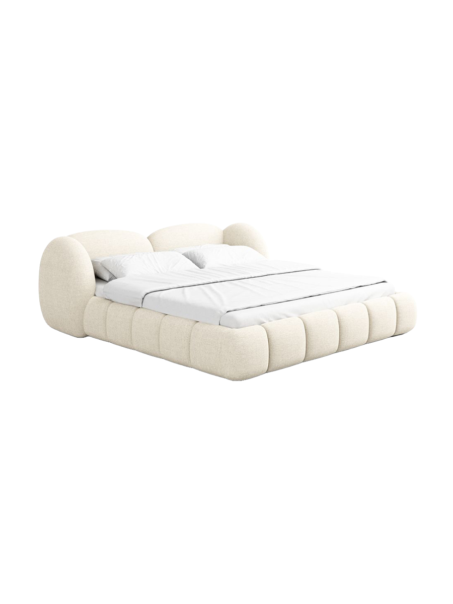 
Design Polsterbett „Amara“ mit Ablagefach, Webstoff Cream - 140 x 200 cm