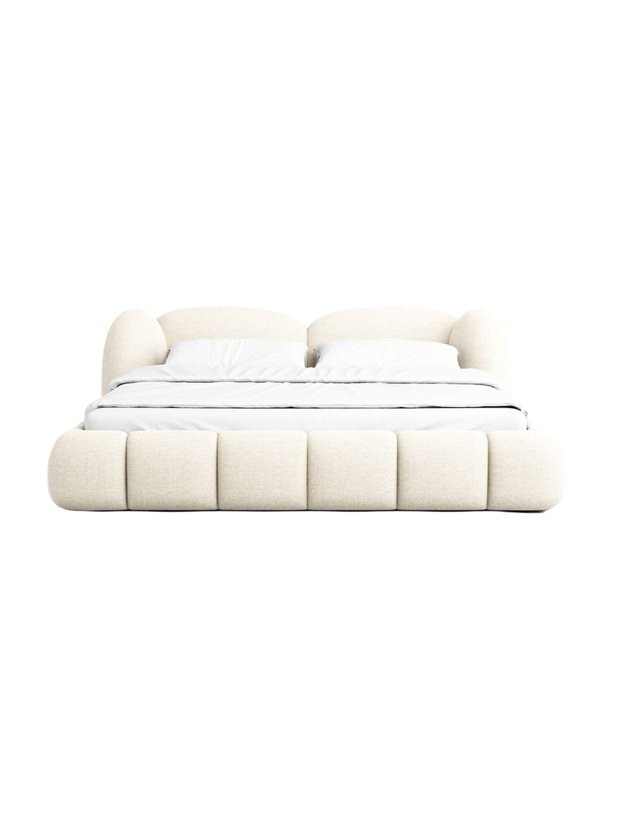 
Design Polsterbett „Amara“ mit Ablagefach, Webstoff Cream - 140 x 200 cm