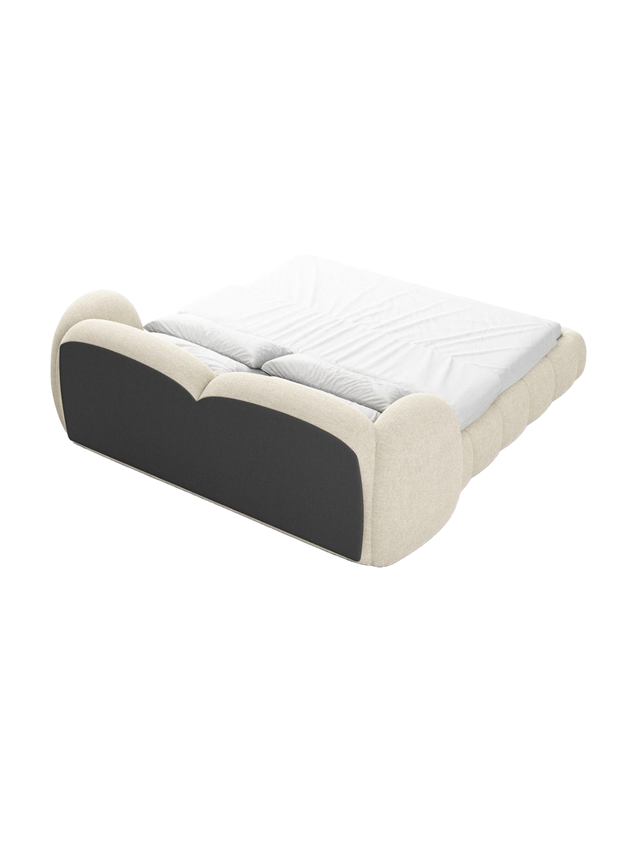
Design Polsterbett „Amara“ mit Ablagefach, Webstoff Cream - 140 x 200 cm