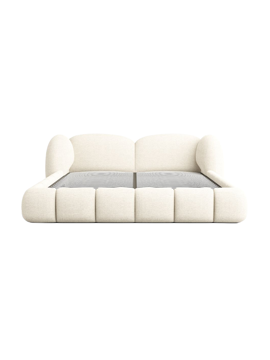 
Design Polsterbett „Amara“ mit Ablagefach, Webstoff Cream - 140 x 200 cm