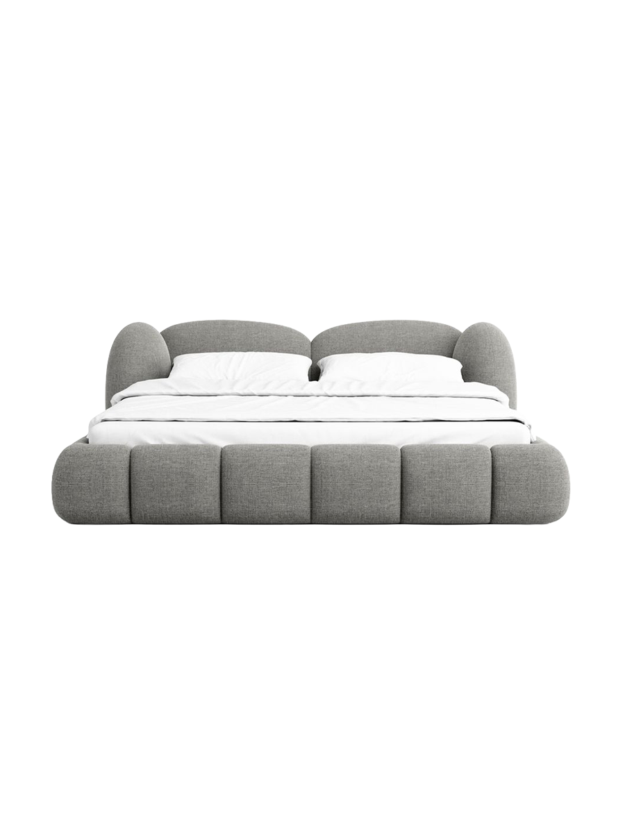 
Design Polsterbett „Amara“ mit Ablagefach, Webstoff Grau - 140 x 200 cm