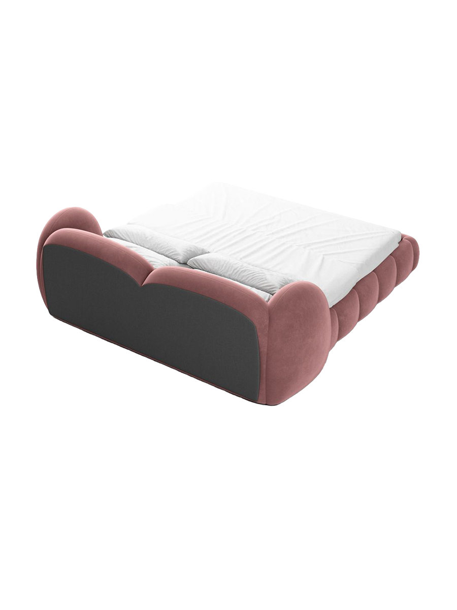 
Design Polsterbett „Amara“ mit Ablagefach, Samt Lachsrosa - 140 x 200 cm