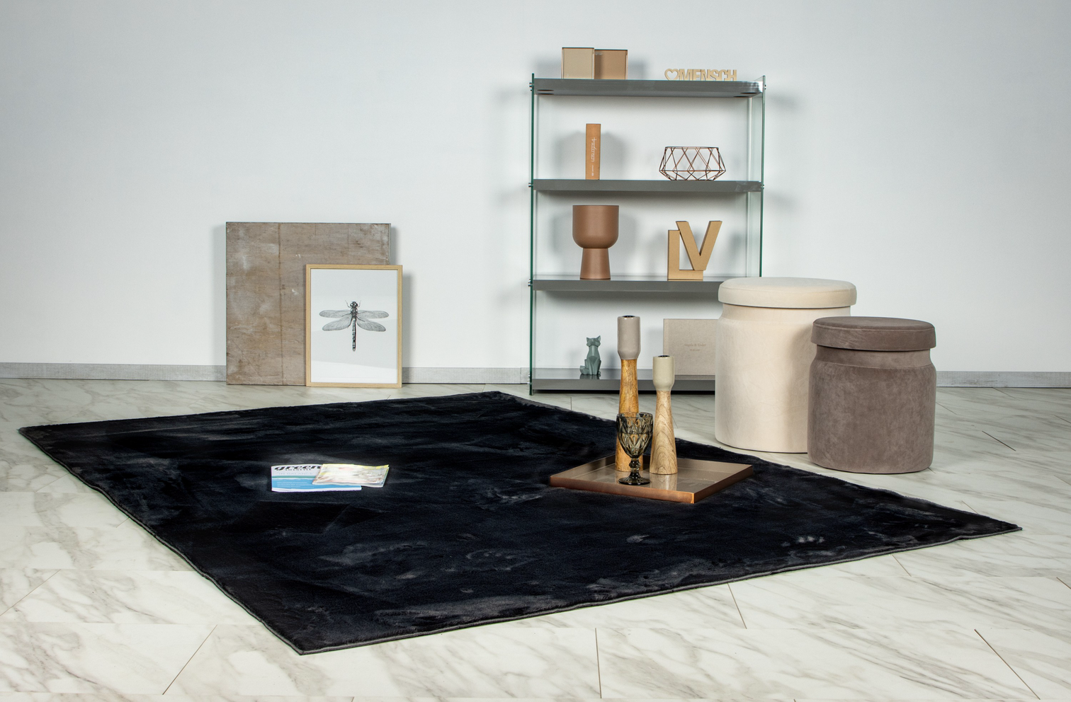 
High-quality "Loft 200" Rug - Black - 80 x 150 cm