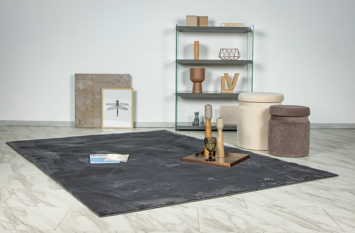 
High-Quality Rug "Loft 200" - Graphite - 80 x 150 cm