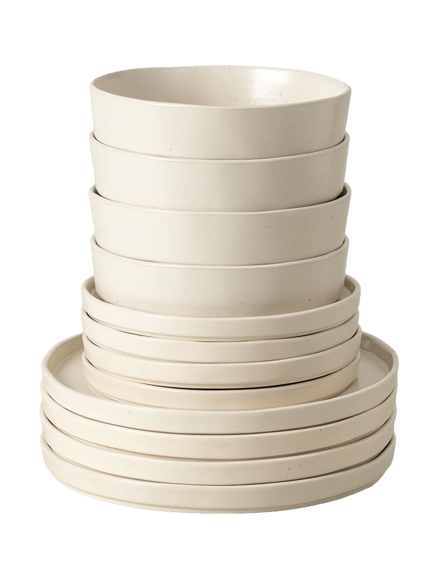 
Handcrafted Dinnerware Set "Lagoa Pedra II", 4 place settings, 12-piece
