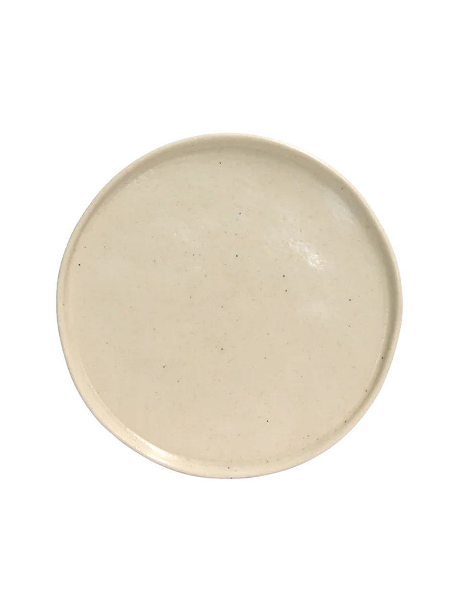 
Assiette à salade/dessert artisanale « Lagoa » - Pierre, Beige