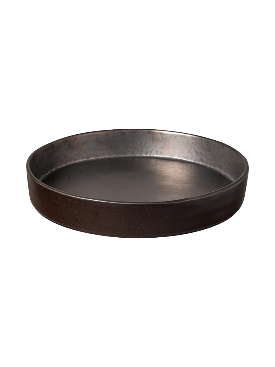 
Assiette creuse « Lagoa » fabriquée à la main - Métallique