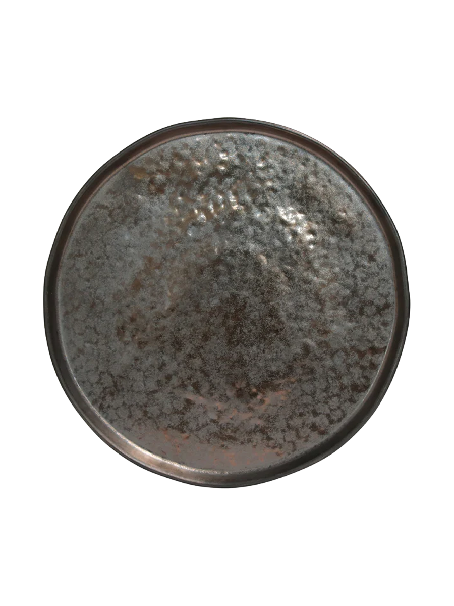 
Handmade Dinner Plate "Lagoa" - Metallic