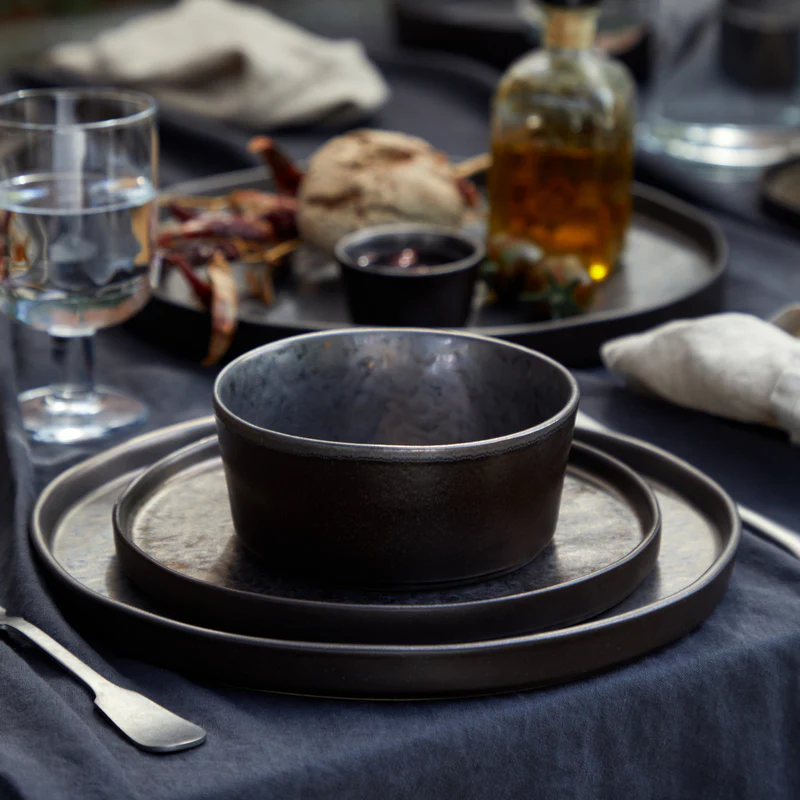
Handmade Soup & Cereal Bowl "Lagoa" - Metallic