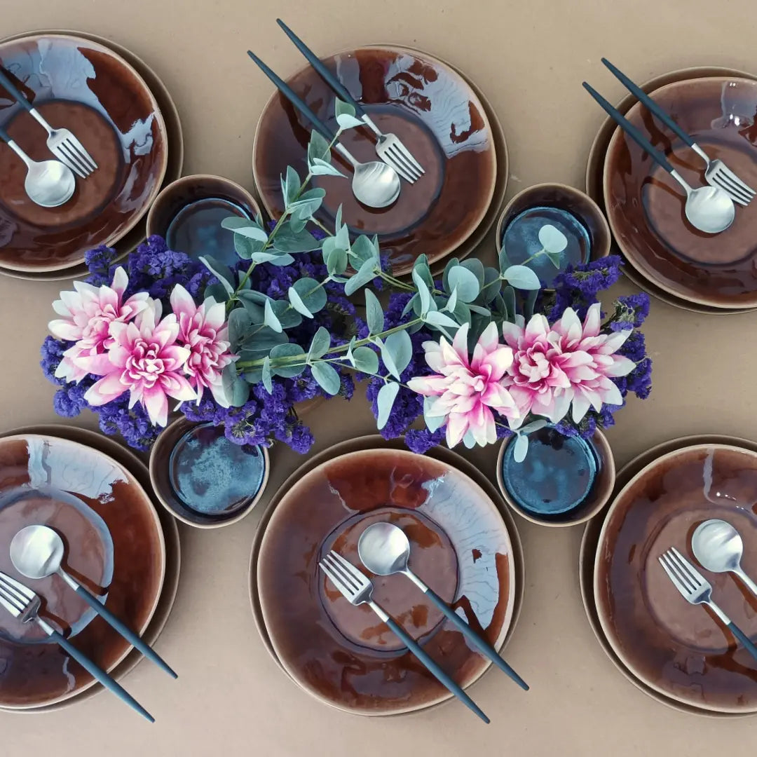 
Assiette creuse et à pâtes « Riviera » fabriquée à la main - Terre
