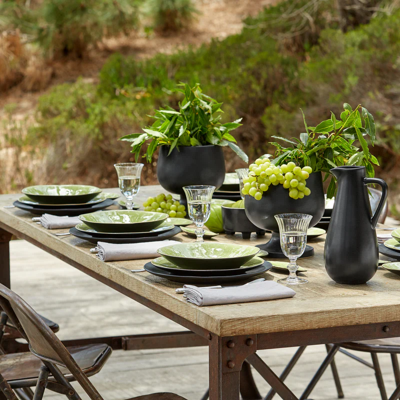 
Assiette creuse et à pâtes « Riviera » fabriquée à la main - Vert Frais