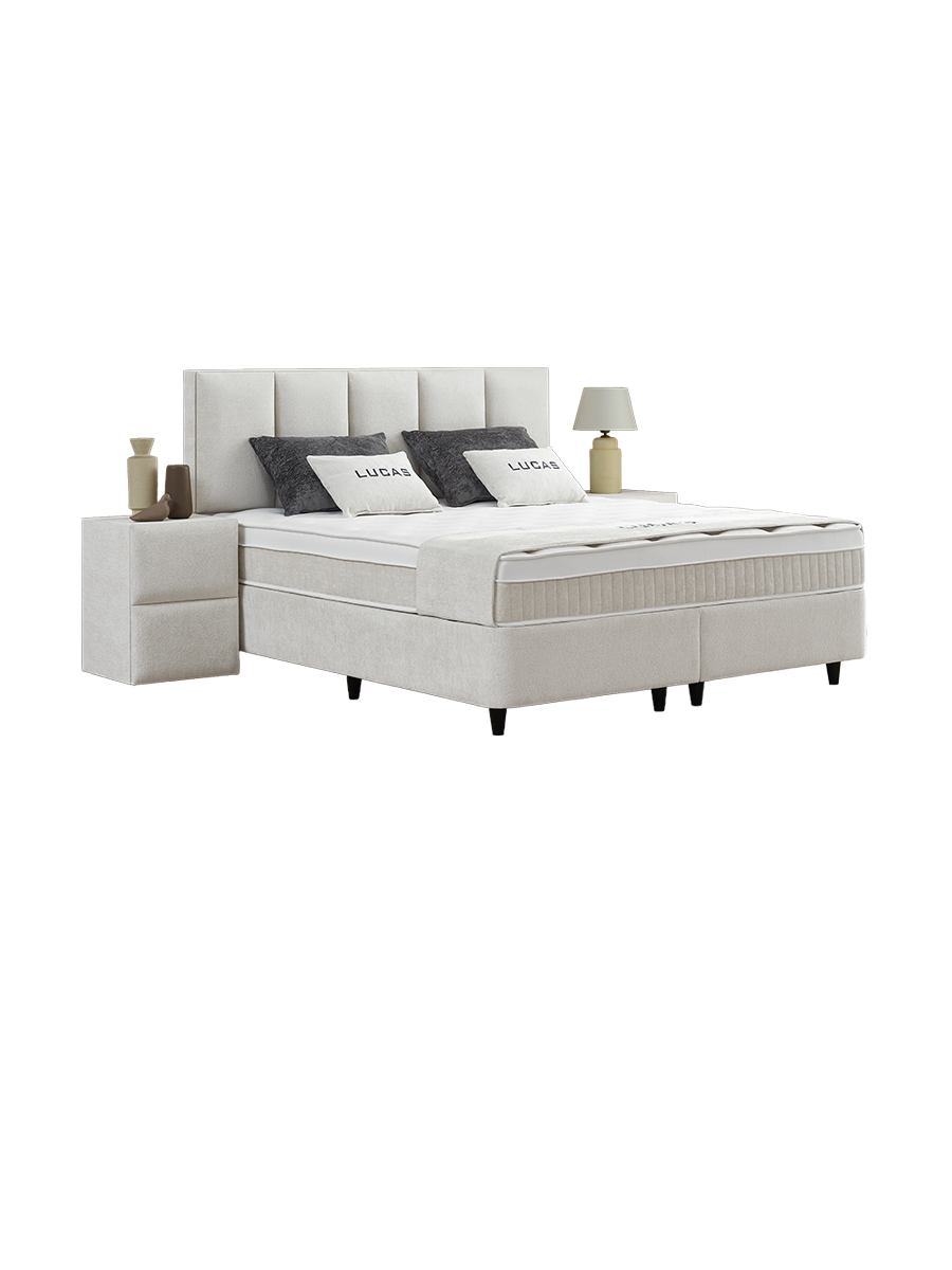 
Premium Box Spring Bed "Lucas" incl. Mattress & Topper - Without accessories / Mattress size: 140 x 200 cm