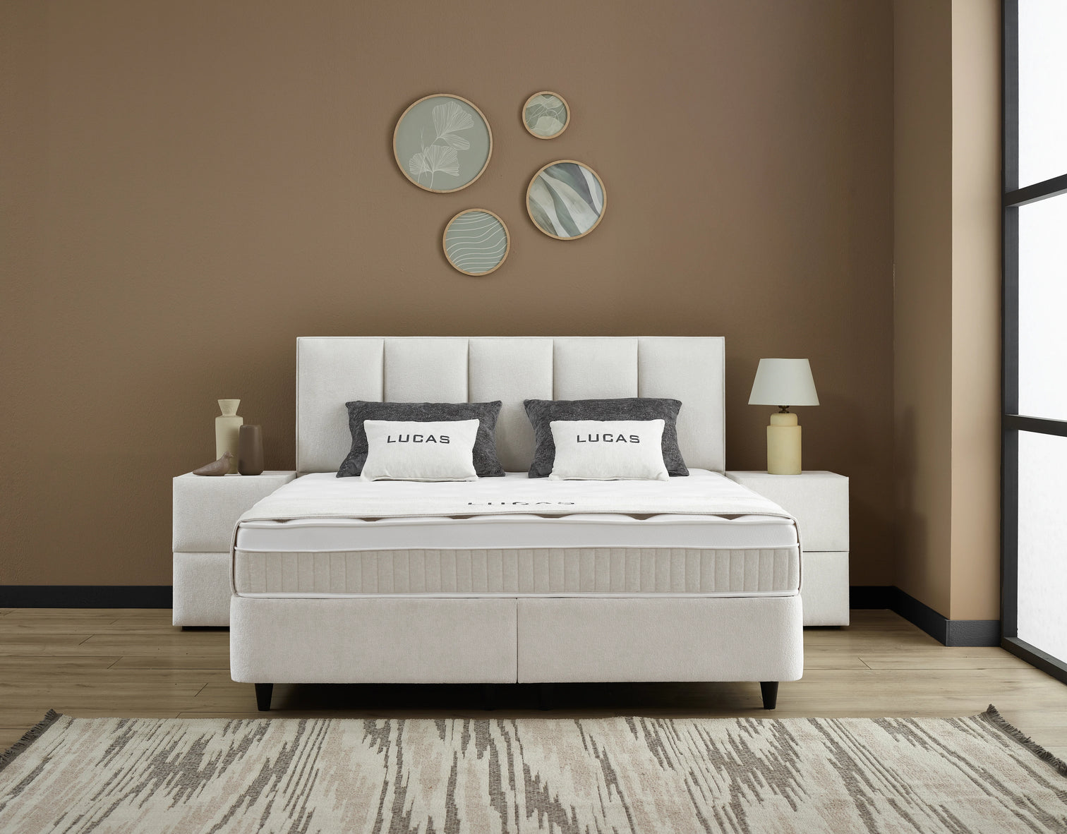 
Premium Box Spring Bed "Lucas" incl. Mattress & Topper - Without accessories / Mattress size: 160 x 200 cm