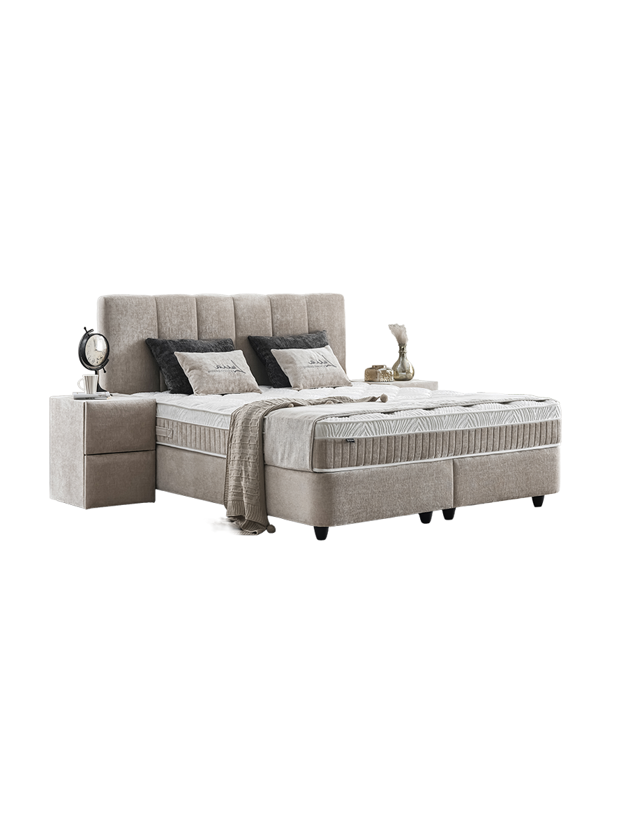 
Premium Box Spring Bed "Lucia" incl. Mattress & Topper - Without accessories / Mattress size: 160 x 200 cm