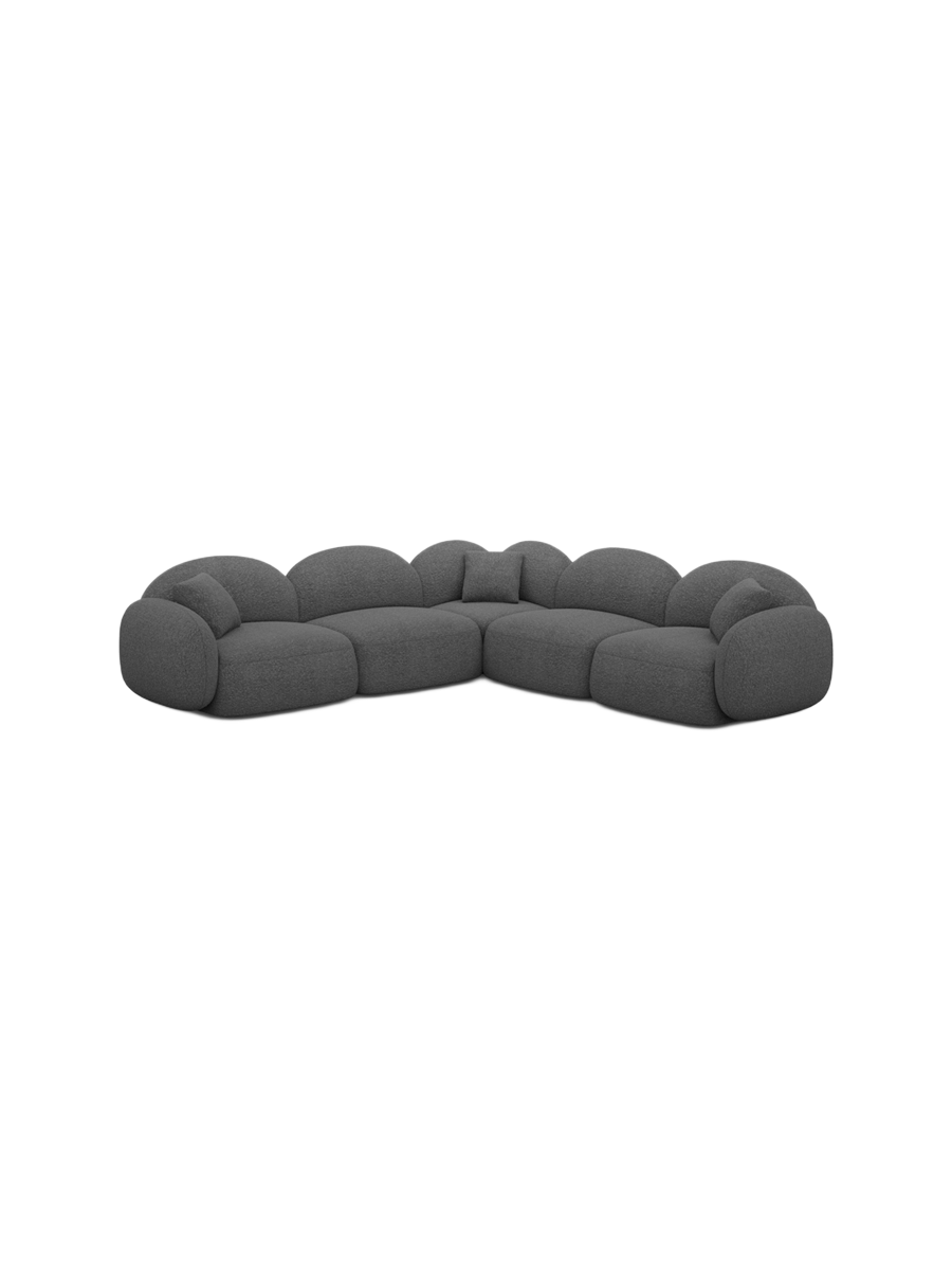 
5-Sitzer Design Ecksofa „Varello“ mit Bouclé-Bezug - Bouclé Graphit