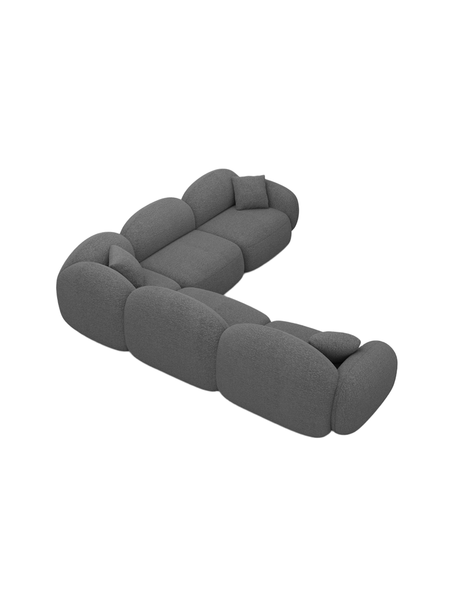 
5-Sitzer Design Ecksofa „Varello“ mit Bouclé-Bezug - Bouclé Graphit