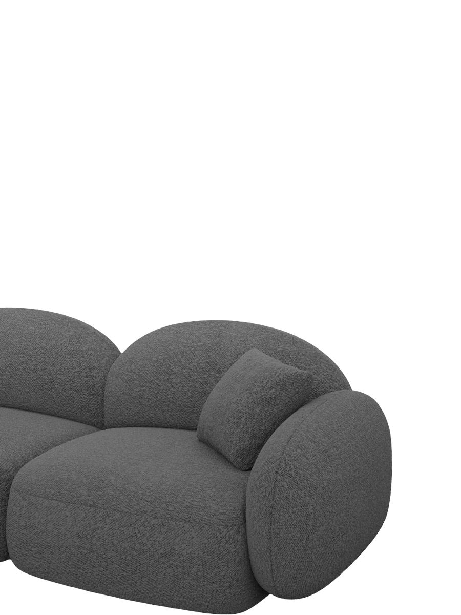 
5-Sitzer Design Ecksofa „Varello“ mit Bouclé-Bezug - Bouclé Graphit