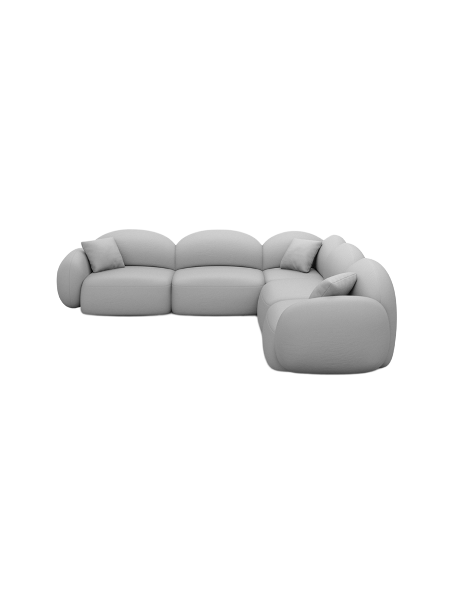 
5-Sitzer Design Echtleder Ecksofa „Varello“ - Echtleder Beige
