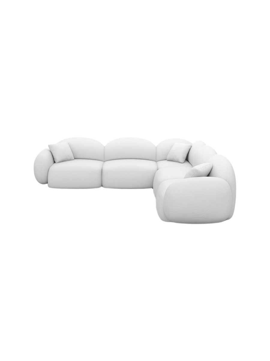 
5-Sitzer Design Echtleder Ecksofa „Varello“ - Echtleder Beige