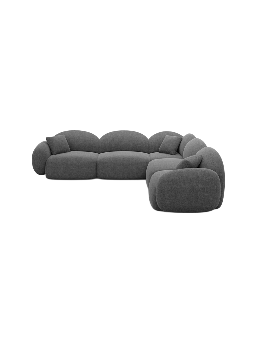
5-Sitzer Design Ecksofa „Varello“ mit Strukturstoff-Bezug - Strukturstoff Anthrazit
