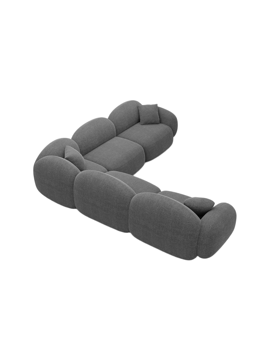 
5-Sitzer Design Ecksofa „Varello“ mit Strukturstoff-Bezug - Strukturstoff Anthrazit