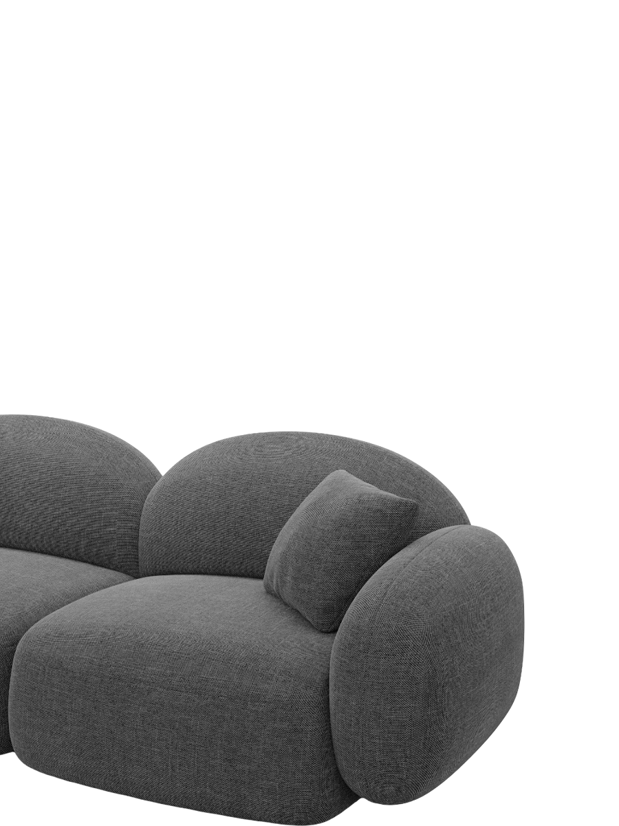 
5-Sitzer Design Ecksofa „Varello“ mit Strukturstoff-Bezug - Strukturstoff Anthrazit