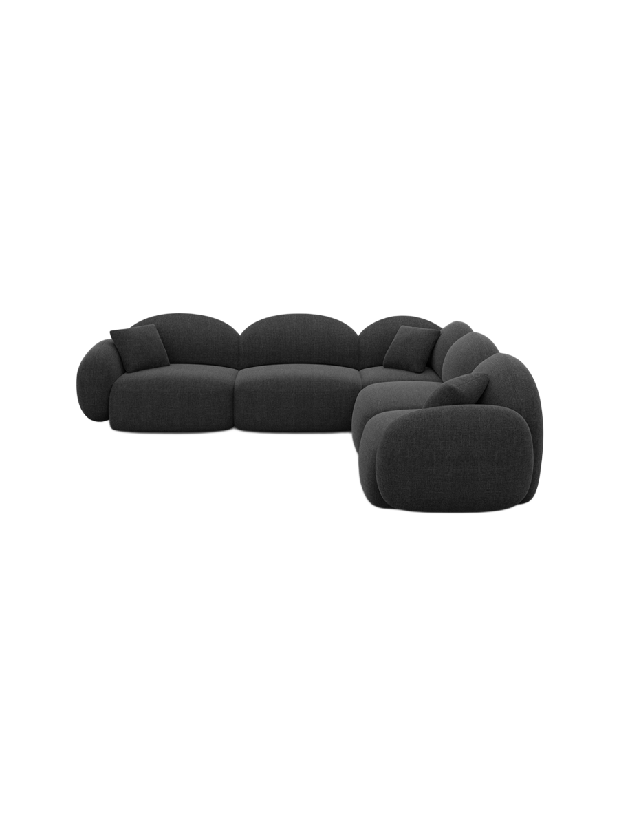 
5-Sitzer Design Ecksofa „Varello“ mit Strukturstoff-Bezug - Strukturstoff Anthrazit