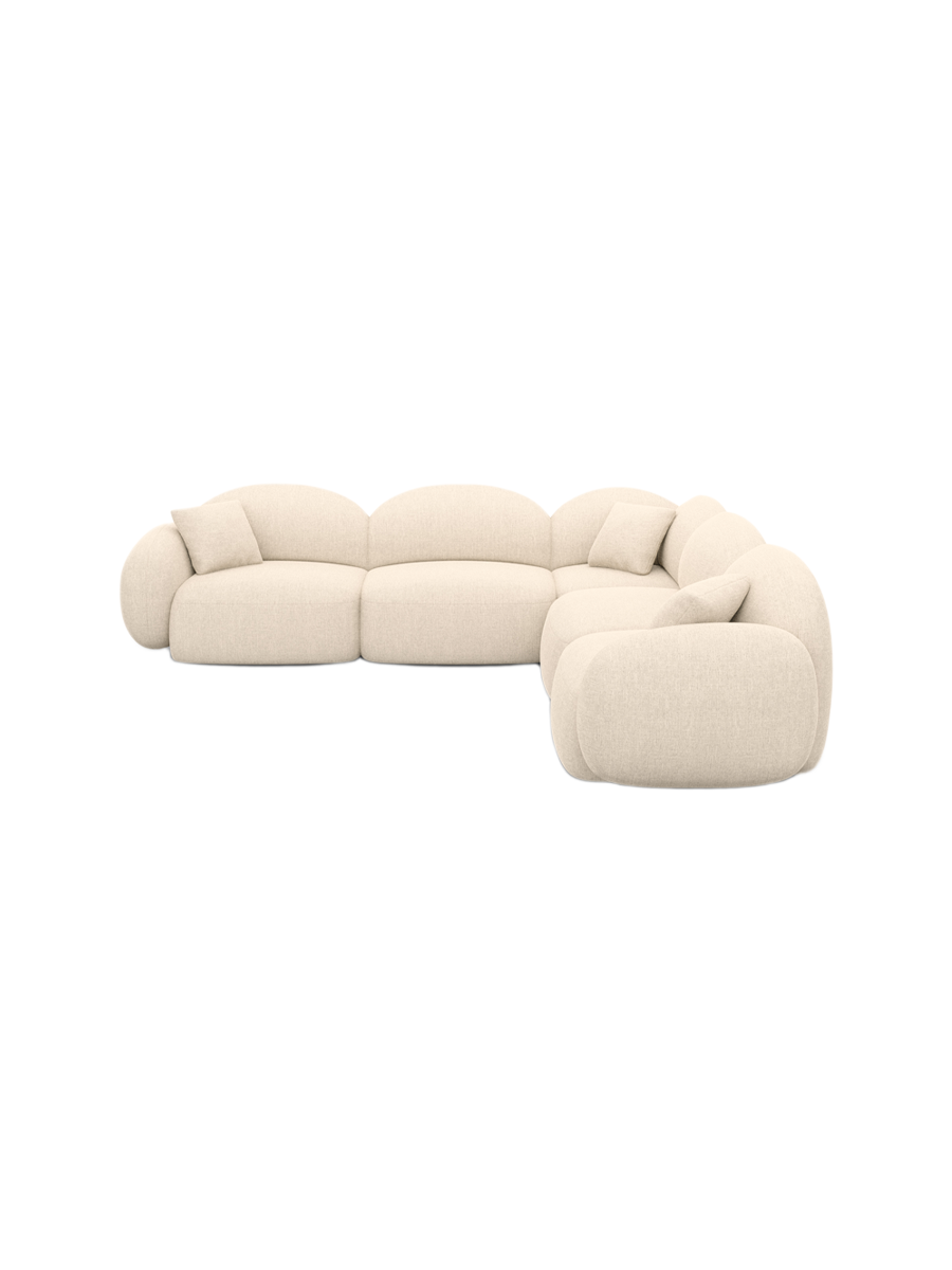 
5-Sitzer Design Ecksofa „Varello“ mit Strukturstoff-Bezug - Strukturstoff Anthrazit