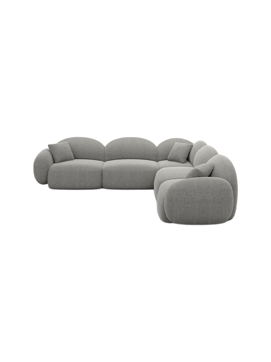 
5-Sitzer Design Ecksofa „Varello“ mit Strukturstoff-Bezug - Strukturstoff Anthrazit