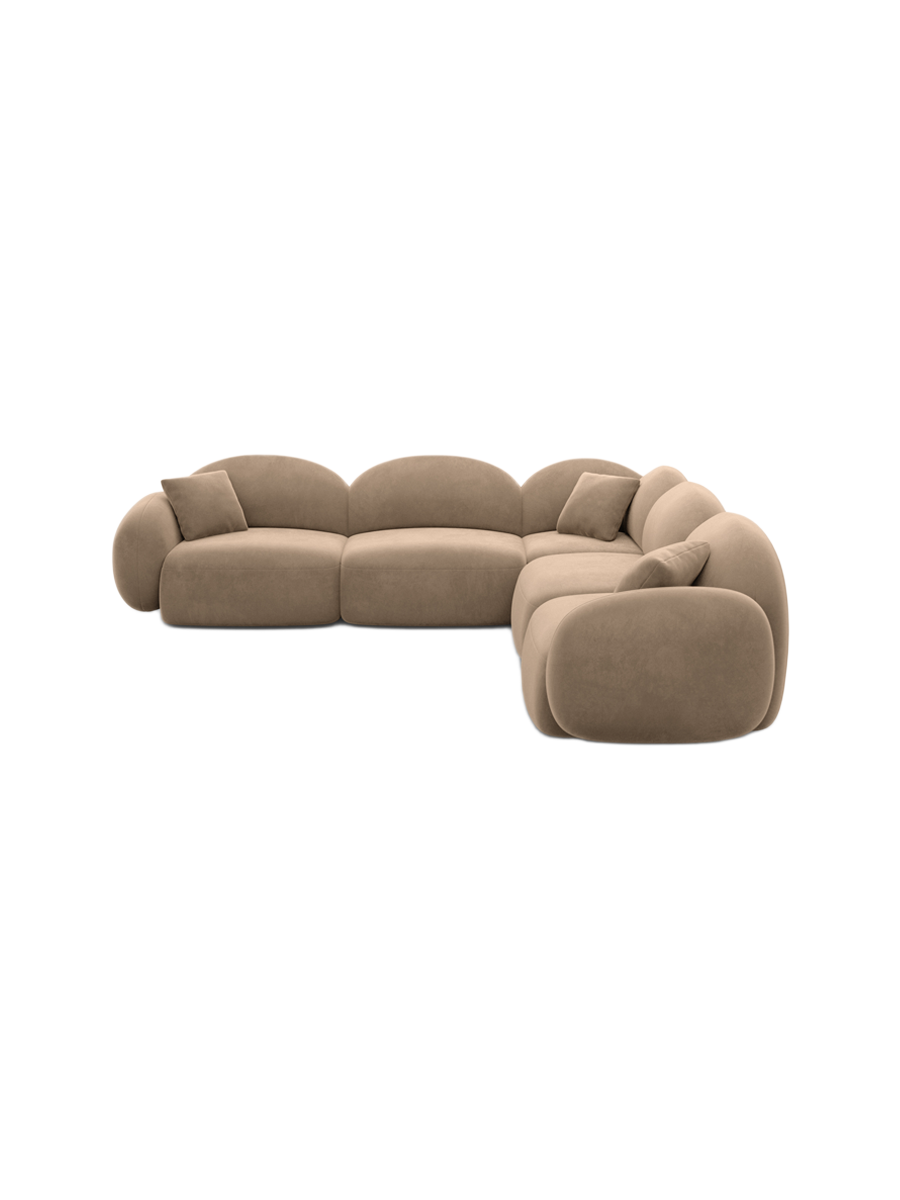 
5-Sitzer Design Ecksofa „Varello“ mit Samtbezug - Samtbezug Königsblau
