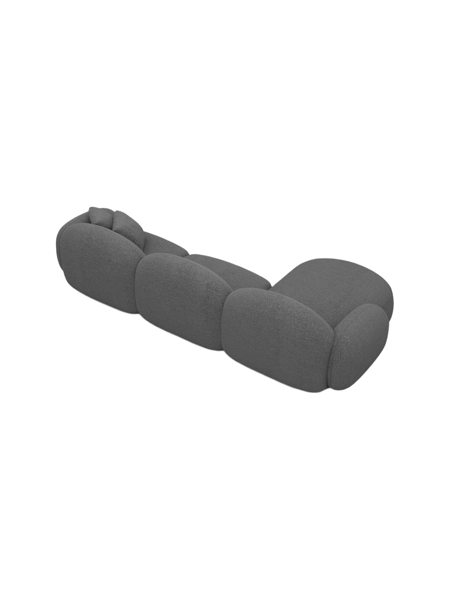 
4-Sitzer Design Ecksofa „Varello“ mit Bouclé-Bezug - Bouclé Graphit / Eckteil links