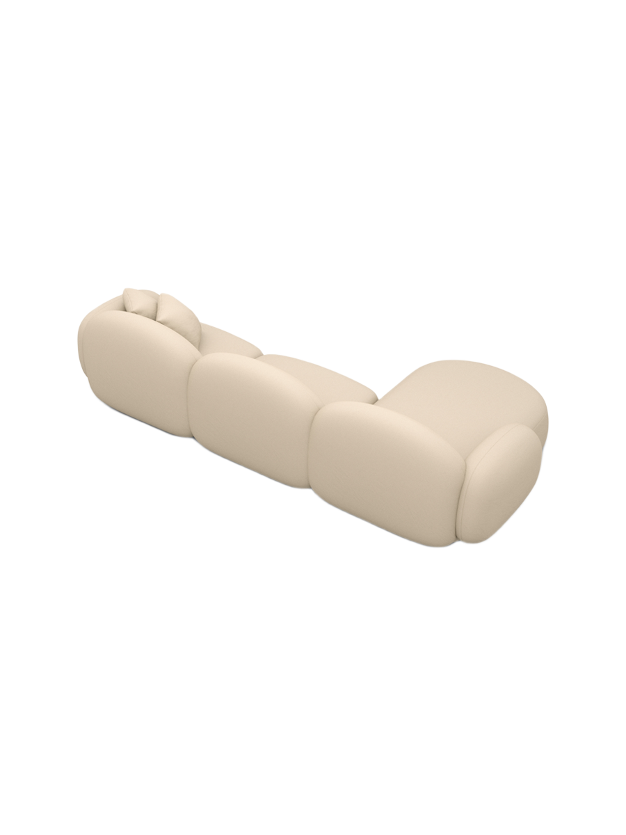 
4-Sitzer Design Echtleder Ecksofa „Varello“ - Echtleder Beige / Eckteil links