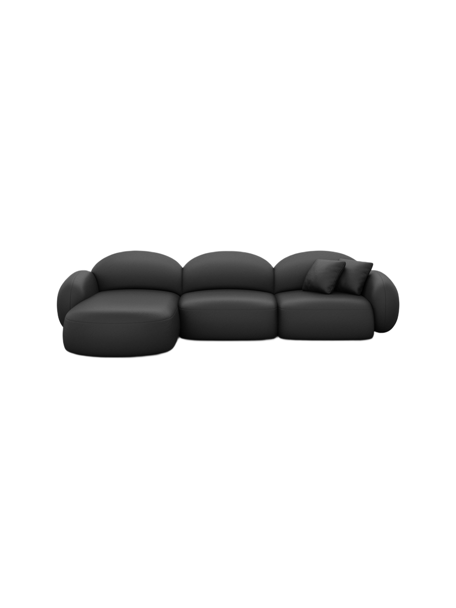 
4-Sitzer Design Echtleder Ecksofa „Varello“ - Echtleder Beige / Eckteil links