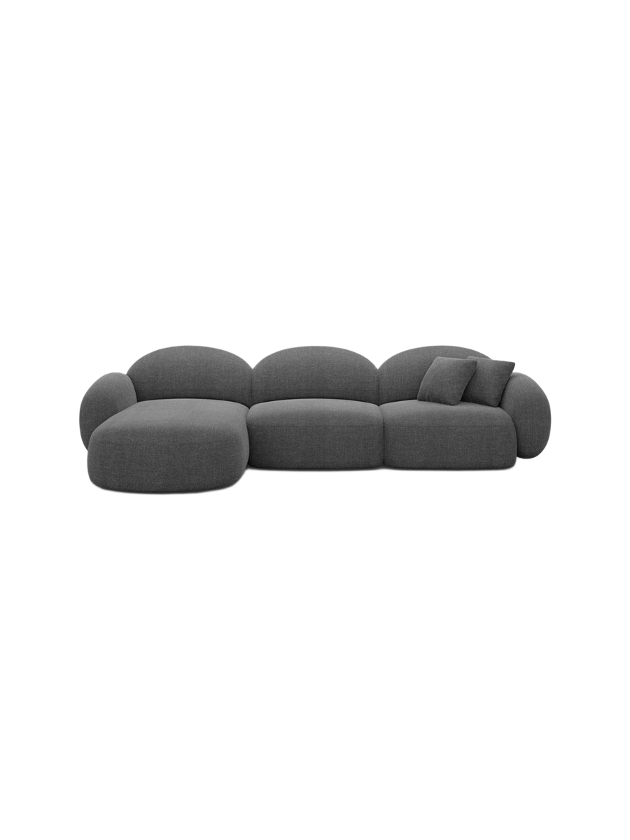 
4-Sitzer Design Ecksofa „Varello“ mit Strukturstoff-Bezug - Strukturstoff Anthrazit / Eckteil links