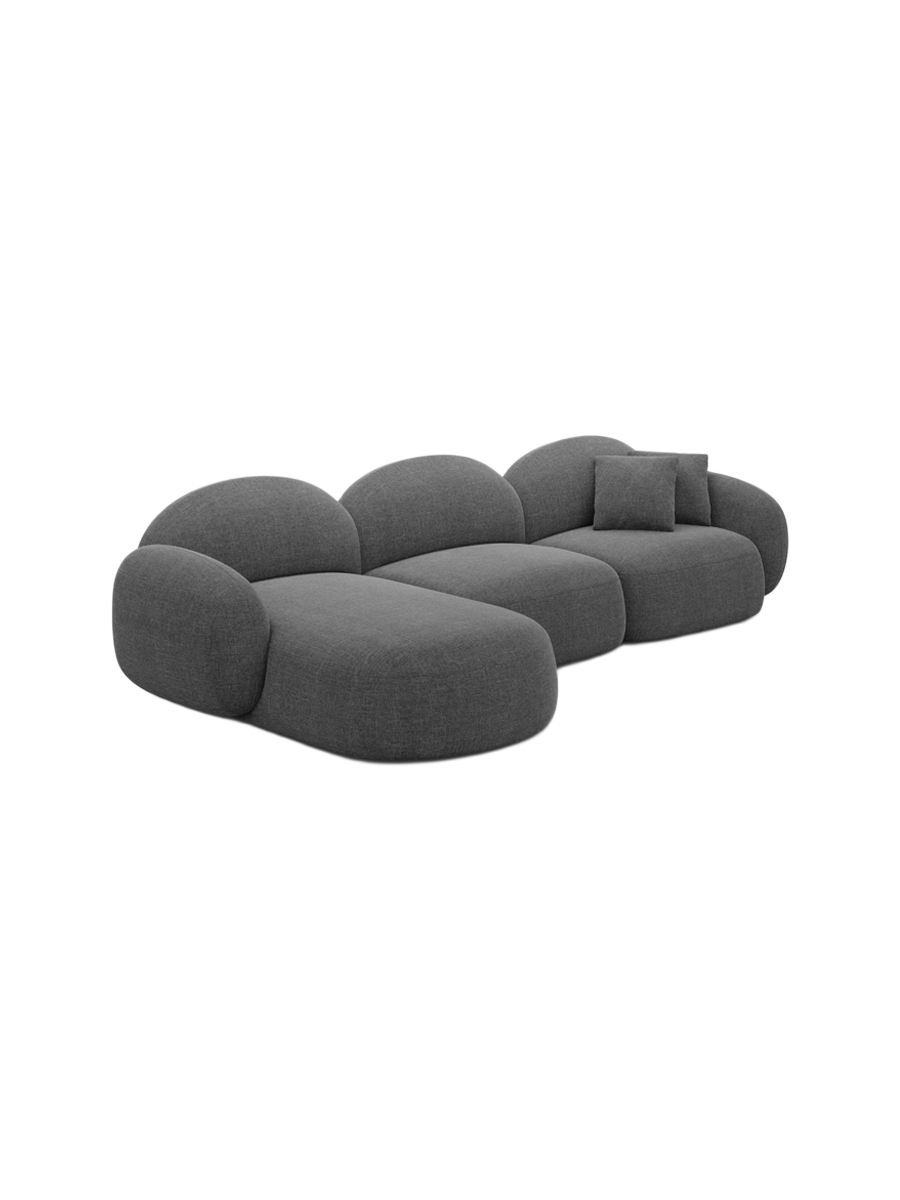 
4-Sitzer Design Ecksofa „Varello“ mit Strukturstoff-Bezug - Strukturstoff Anthrazit / Eckteil links