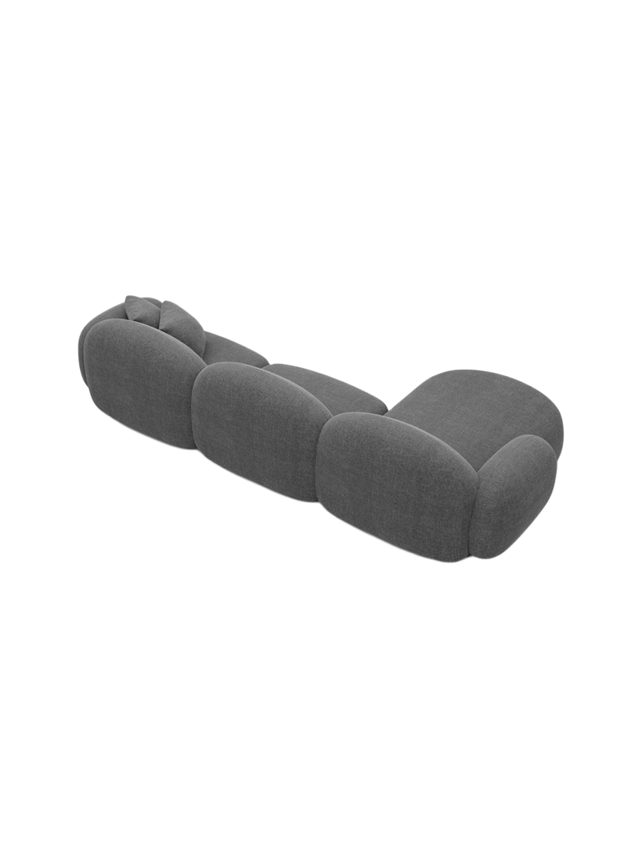 
4-Sitzer Design Ecksofa „Varello“ mit Strukturstoff-Bezug - Strukturstoff Anthrazit / Eckteil links