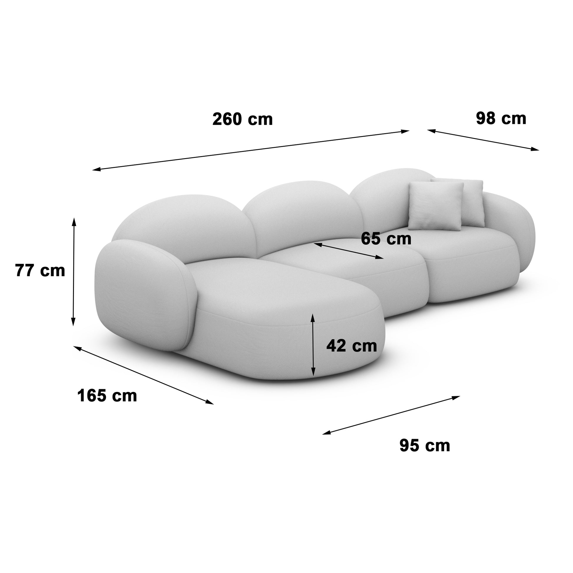 
4-Sitzer Design Ecksofa „Varello“ mit Strukturstoff-Bezug - Strukturstoff Anthrazit / Eckteil links