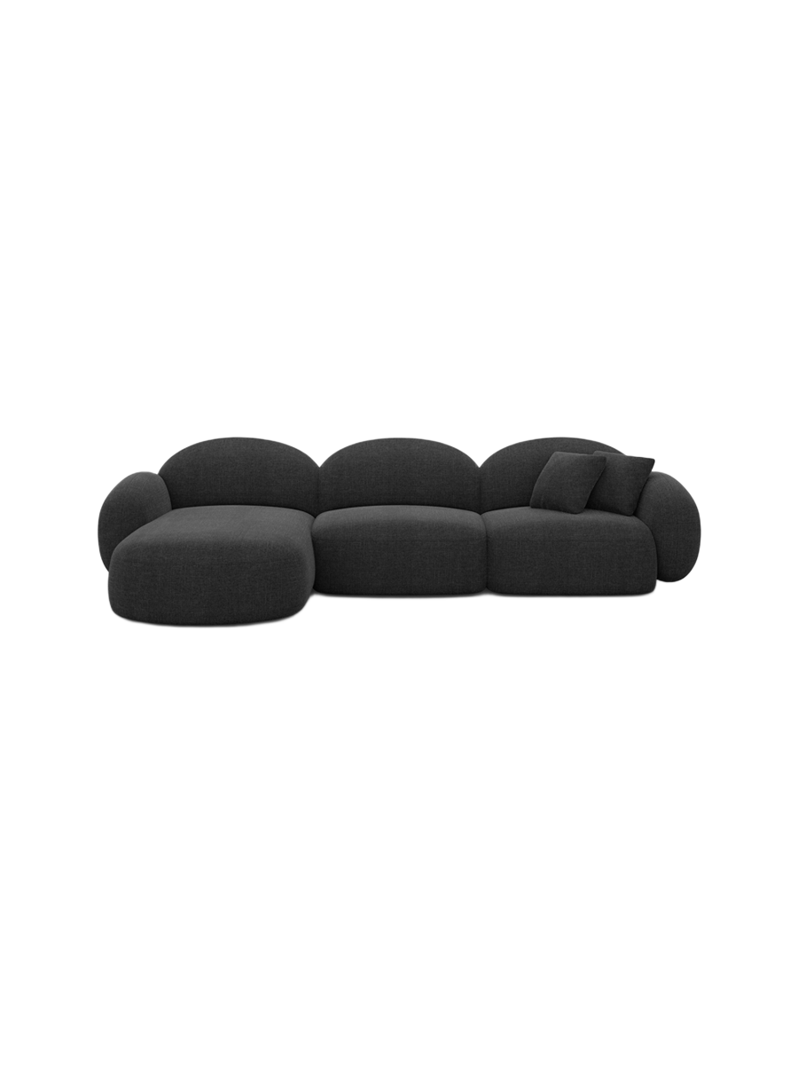 
4-Sitzer Design Ecksofa „Varello“ mit Strukturstoff-Bezug - Strukturstoff Anthrazit / Eckteil links