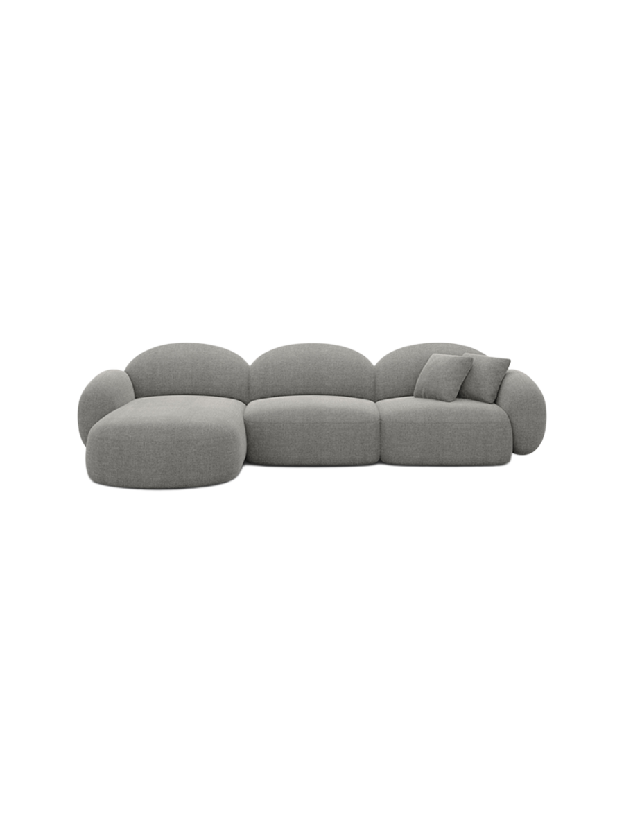 
4-Sitzer Design Ecksofa „Varello“ mit Strukturstoff-Bezug - Strukturstoff Anthrazit / Eckteil links