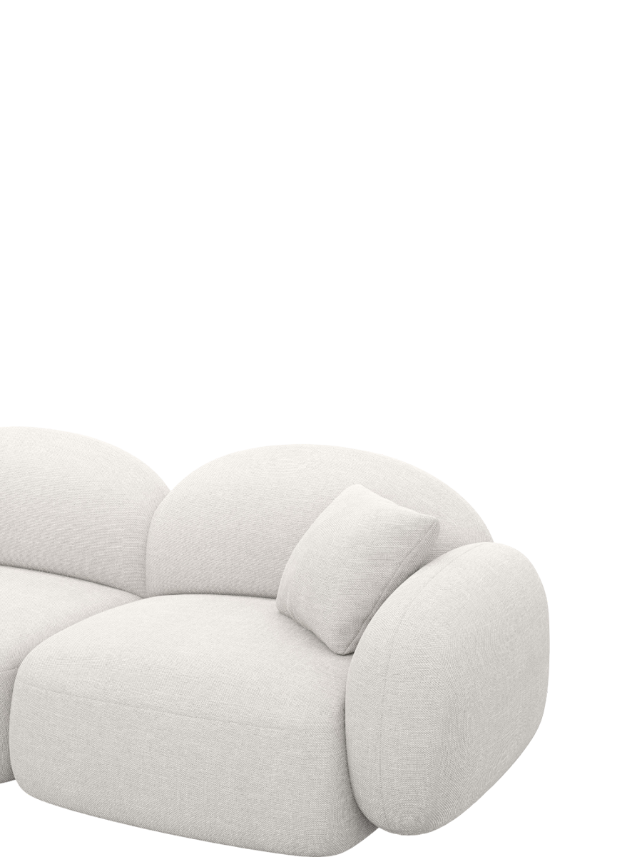 
4-Sitzer Design Ecksofa „Varello“ mit Strukturstoff-Bezug - Strukturstoff Weiss / Eckteil links