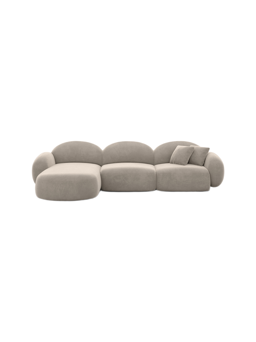 
4-Sitzer Design Ecksofa „Varello“ mit Samtbezug - Samtbezug Königsblau / Eckteil links