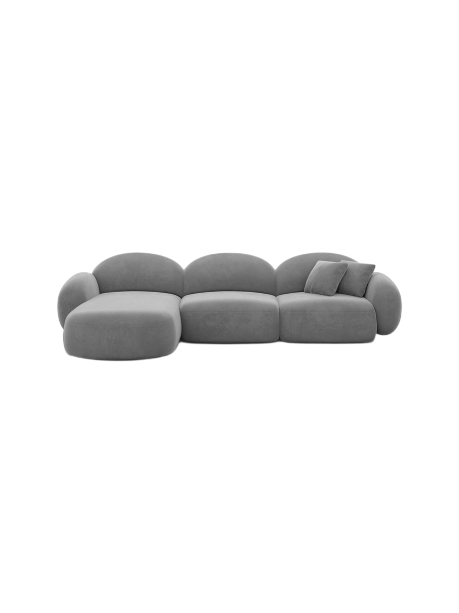 
4-Sitzer Design Ecksofa „Varello“ mit Samtbezug - Samtbezug Königsblau / Eckteil links