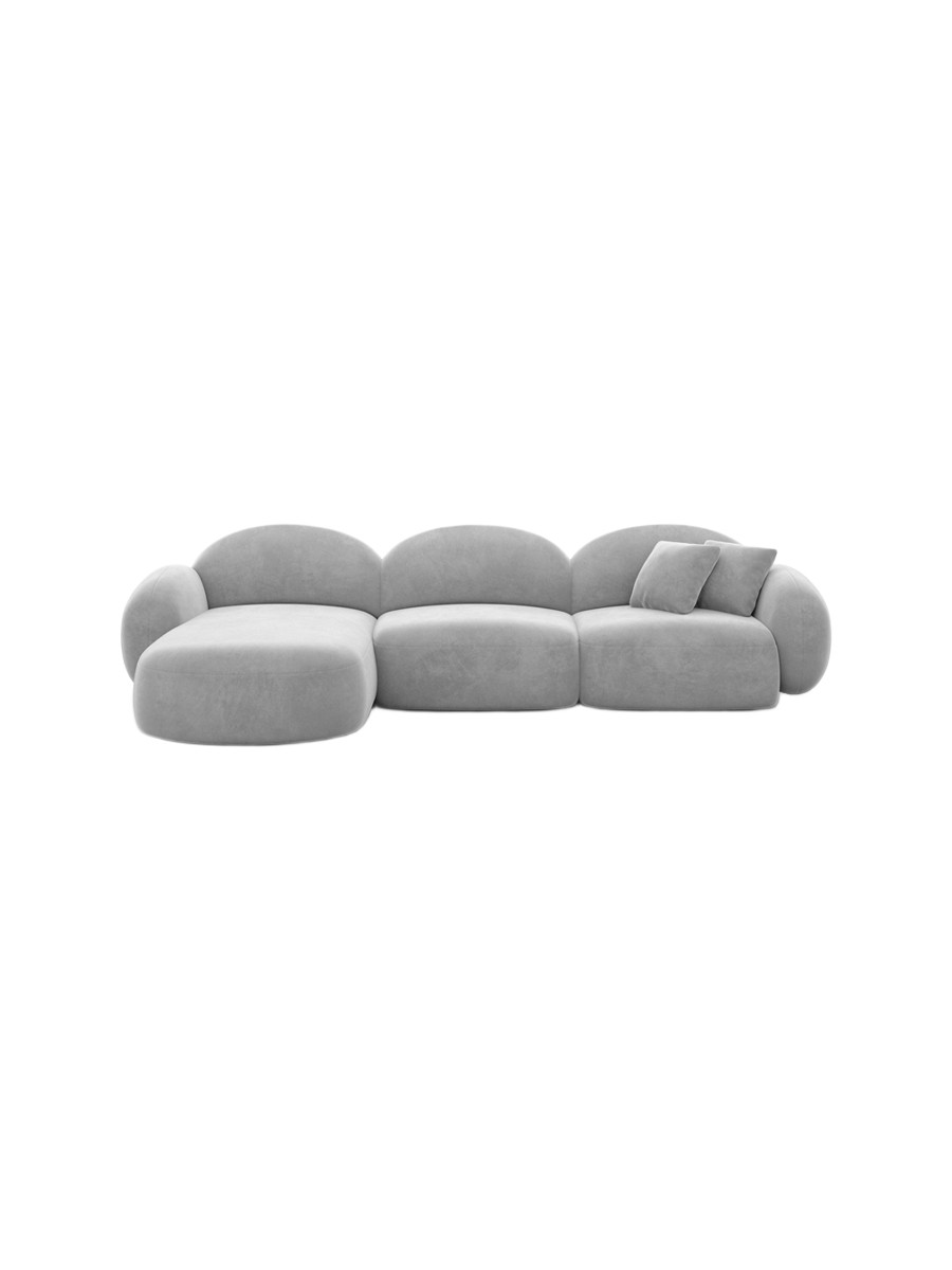 
4-Sitzer Design Ecksofa „Varello“ mit Samtbezug - Samtbezug Königsblau / Eckteil links