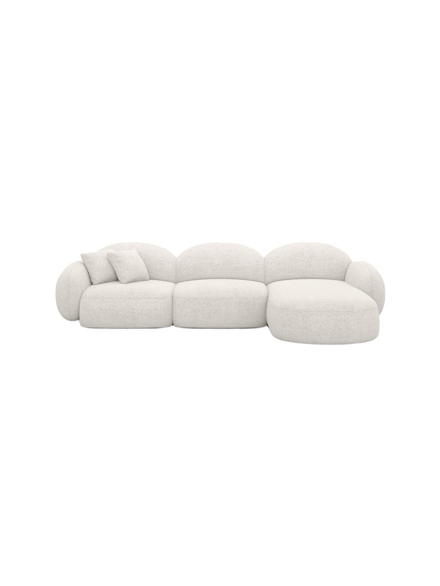 
4-Sitzer Design Ecksofa „Varello“ mit Bouclé-Bezug - Bouclé Graphit / Eckteil links